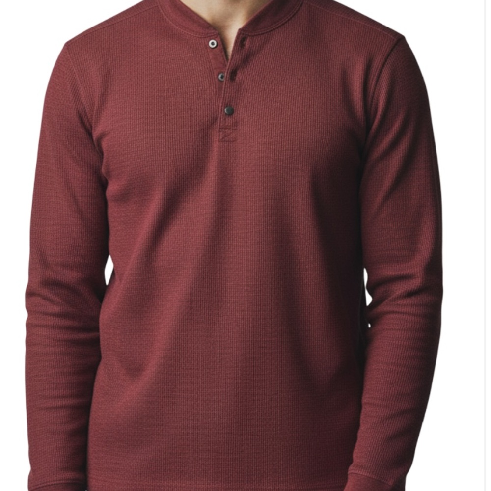 Men’s Tall faux shearling lined thermal Henley